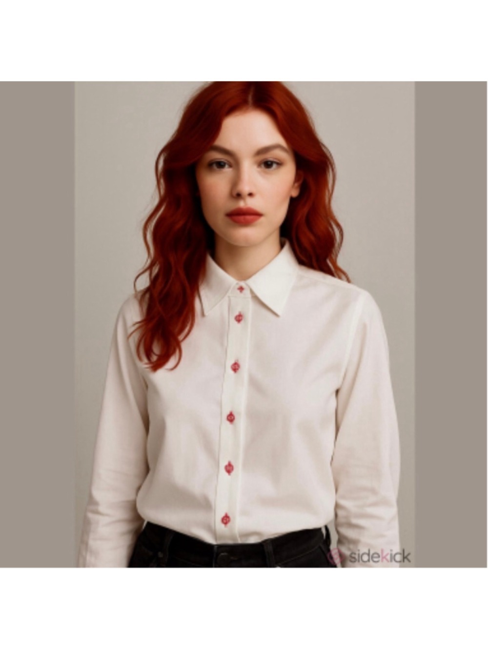 Coton Doux Paris Women’s Shirt White Tailored Cotton Cupcake Trim - Picture 2 of 13